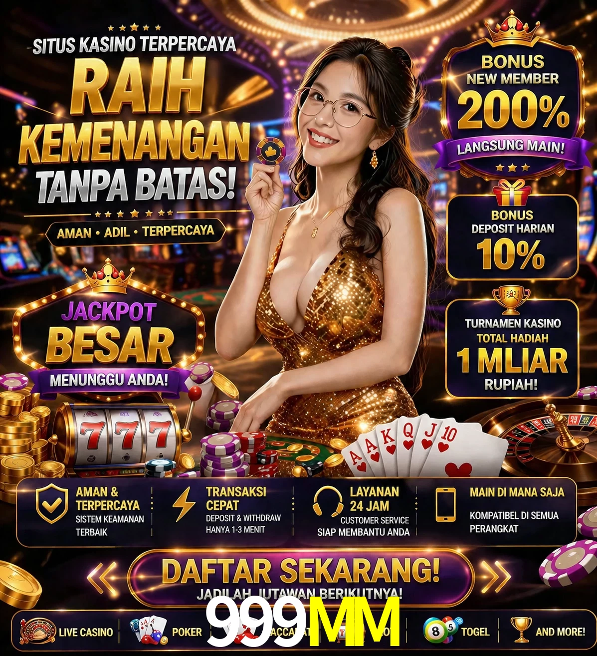 Roleta e blackjack 999MM
